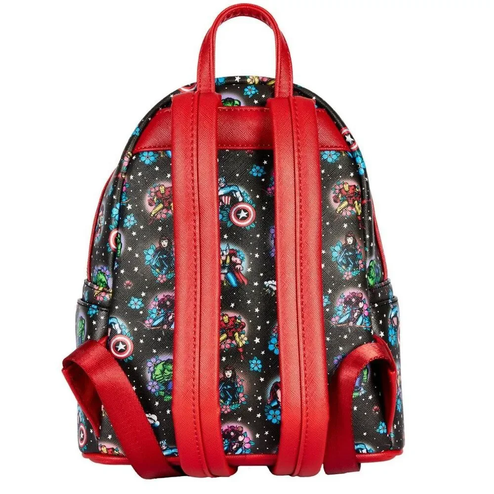 Loungefly Avengers Floral Tattoo Mini Backpack NWT